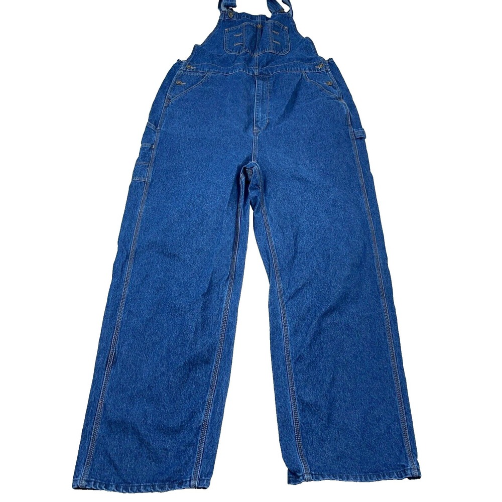 Lincoln Bibs Coveralls Men 40x32 Blue Jean Denim Work Farm Carpenter Dark VTG